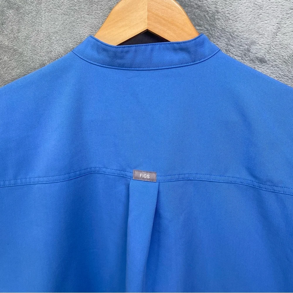 Figs Women's Cap-Sleeve Scrub Top in Bright Blue - Picture 8 of 16